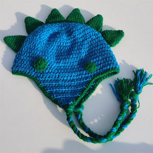Gorro de Punto Personalizado Hecho a Mano por EFANBEANIE, Gorro de Dinosaurio a Rayas, Ideal para Viajar, para Niñas, Niños y Bebés, Gorros de Tela Común - Product Image 6