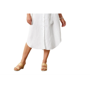 Abito lungo in lino Tommy Bahama Coastalina elegante bianco taglia unica XL traspirante lunghezza maxi a vita bassa taglie forti - Product Image 3