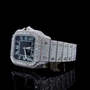 Reloj de Lujo Personalizado con Diamantes de Moissanita VVS, Reloj Hip Hop Automático de Acero Inoxidable, Caja Cuadrada de 41 mm, Esfera de Cristal Analógico con Incrustaciones de Circonitas - Product Image 3