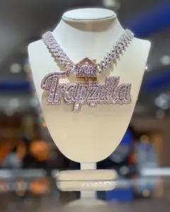 Pendentif chaîne en argent sterling 925 avec diamant taille ronde blanc cultivé en laboratoire et adorable nouveau design de luxe