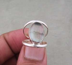 แหวนแลบราโดไรต์ธรรมชาติ925อัญมณีไฟสีน้ำเงินเงินแฮนด์เมดของขวัญขายส่ง - Product Image 5