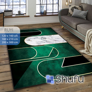 Tapis en flanelle antidérapant moderne abstrait pour la maison, tapis en caoutchouc thermo-plastique, ensembles de tapis faciles à nettoyer, lavables en machine - Product Image 1