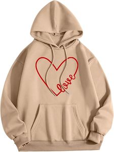 Hombres Mujeres Valentines Estampado gráfico Manga larga Cuello redondo Sudadera con capucha Tops Hombres Sudaderas con capucha - Product Image 5
