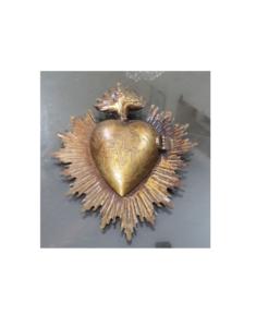 ดีบุกเหล็กรูปหัวใจศักดิ์สิทธิ์ลายดอกไม้ทองแดงทองโบราณสำหรับตกแต่งบ้าน - Product Image 2