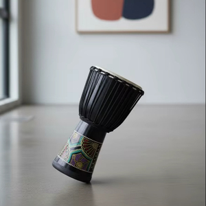 SOLOBEAT Djembé Profesional Premium, Tambor de Mano Hecho a Mano con Madera Negra Dura, Parche de Piel de Cabra Natural, Material ABS/PVC - Product Image 1