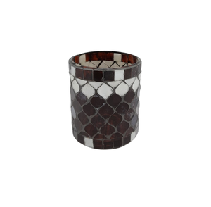 Design classique verre/mosaïque votif noir miroir mosaïque bougeoir pour la maison hôtel et décoration de table à la main - Product Image 1