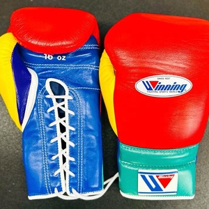 Gants de boxe en cuir de vache véritable, fermeture à lacets, antidérapants, respirants, rembourrage en mousse confortable, gants de sport pour la salle de sport - Product Image 3