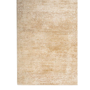 Alfombra Rectangular de Lana y Seda Entropy Ivory, Tejida a Mano, Color Sólido, para Hogar y Auto, Modelos Puzzle y Pasillo-Esh-1522 - Product Image 4