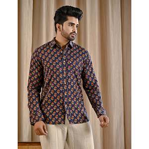 เสื้อเชิ้ตผ้าป๊อปลินลายพิมพ์ลำลองสำหรับผู้ชาย แขนยาว ลายจุด ไซส์ XL ระบายอากาศได้ดีและมีสไตล์ แฟชั่น ODM - Product Image 4