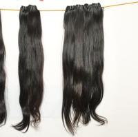 Extensions de cheveux humains indiens vierges, alignées sur les cuticules, double trame, lisses, pour tissage de cheveux