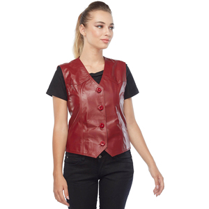 Chaleco de montar acolchado bordado con logotipo personalizado para mujer de talla grande para Motocross, chaleco de cuero auténtico con protección - Product Image 5