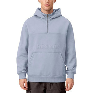 Winter Men's Comfortable Stylish Fit Quarter Zip Hoodies with Breathable Quick Dry Eco-Friendly Polyester/Cotton Lightweight - Product Image 2