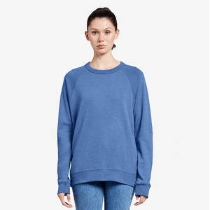 District Ladies Perfect <b>Fleece</b> Crewneck Sweatshirt <b>Royal</b> <b>Blue</b> Sweatshirts Adult Snow Heather French Terry Crewneck Sweatshirt - Product Image 1