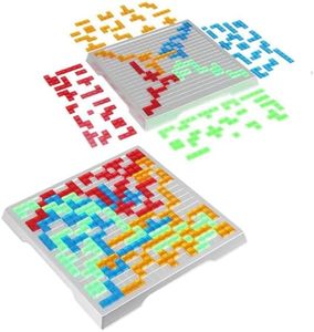Jeu de société éducatif : Blocs de puzzle, jeu de correspondance des couleurs, jeu de table familial, pour adultes et adolescents de 14 ans et plus, idéal pour les voyages, en plastique - Product Image 5