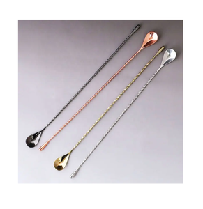 ช้อนตักค็อกเทลทองเหลืองไม่เหมือนใครสำหรับใช้ในบ้านและโรงแรมช้อนรับประทานอาหารคุณภาพดีที่สุดพร้อมเคลือบเงาสำหรับอุปกรณ์เสริมบาร์ - Product Image 1