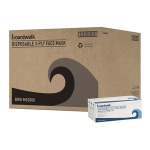 Mascarillas reutilizables Boardwalk de 3 capas, azules, antipolvo, de uso general, con patrón plano, 2000/unidad por caja - Product Image 1