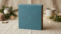Boîte cadeau personnalisée de luxe pour écouteurs, emballage rigide bleu vintage avec insert en velours pour accessoires électroniques de Noël