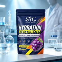 SYC BIO Elektrolyt Gummies, Hydratatie voor hardlopen, fietsen, fitness, Calcium Magnesium Kalium, 60 stuks, OEM ODM Private Label