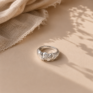 Anillo llamativo con racimo floral de cristal - Product Image 4