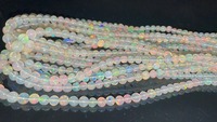 Perles rondes lisses en opale naturelle d'Éthiopie de haute qualité AA, 5 mm/6 mm, certifiées par une tierce partie, provenant d'Éthiopie, pour la fabrication de bijoux