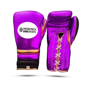 Guantes de boxeo profesionales de cuero genuino con logotipo personalizado para deportes al aire libre - Product Image 3
