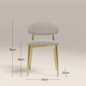 SPECKLED STONE & BRASS WALNUT & BLUSH HALSTON DINING <b>CHAIR</b> - Product Image 5