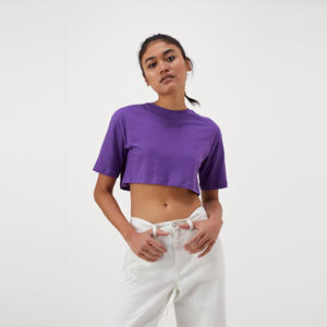 Women Yoga Crop Top Customizable OEM Manufacturer's Loose Fit Breathable Cotton <b>T</b>-<b>shirt</b> with O-Neck Quick Dry Custom Size - Product Image 1