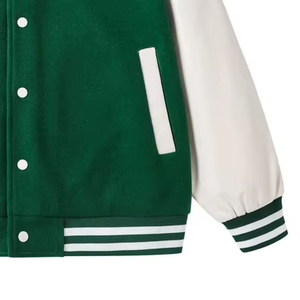 Veste universitaire unisexe personnalisée en gros, en toile, patchwork, broderie sur le devant, décoration, vêtements d'hiver 2026 - Product Image 5