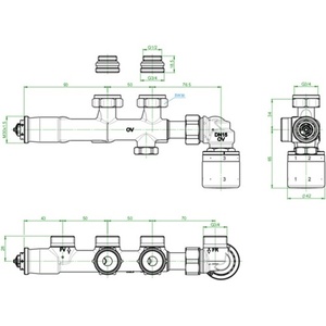 Raccord de connexion OV Multiblock T-RTL, vanne de commande de radiateur avec forme d'angle IG 1/2Z - Product Image 4