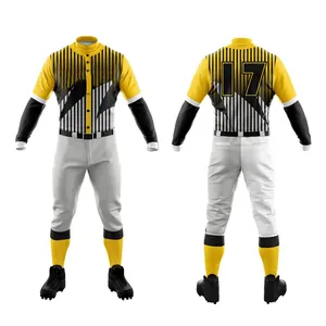 Лучший поставщик, индивидуальный дизайн, Высококачественная Легкая спортивная одежда желтого цвета, бейсбольная форма