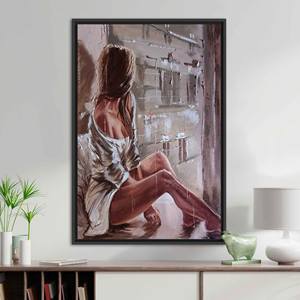 Tableau imprimé sur toile : affiche femme sensuelle, décoration murale élégante, encadré noir - Product Image 1