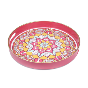 Plateau de service personnalisé laqué fait main vietnamien plateaux de service de décoration de maison de luxe avec des œuvres d'art florales pour l'arabe - Product Image 1