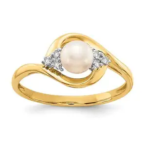 9K 14K 18K Gold Plated 925 Sterling Silver Moissanite Pearl Rings Natural Freshwater Pearl Engagement Ring Jewelry