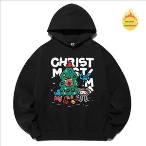 Sweats à capuche de Noël personnalisés 2025, usine OEM, pull en polaire à motif de vacances, thème d'automne, vêtements de fête tendance, 100% coton - Product Image 6