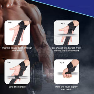 Nouvelles tendances Sangles de poignet d'haltérophilie sur mesure Sangles de poignet d'haltérophilie réglables avec logo personnalisé - Product Image 5