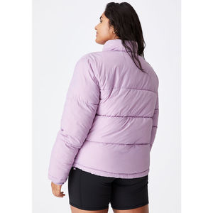 2025 chaqueta acolchada a prueba de viento de alta calidad para mujer, abrigo de burbujas transpirable, cierre de cremallera, algodón, precio al por mayor, servicio OEM/ODM - Product Image 3