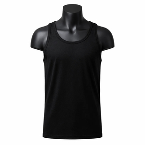 Débardeur sans manches en tricot uni noir pour homme, style décontracté, débardeur côtelé marron, chemise sans manches à col rond, tricot uni - Product Image 3