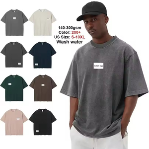 Fabricante Streetwear 300 Gsm Tee 100% algodón Dtg Print camiseta Heavyweight Drop Shoulder Boxy camisetas - Product Image 5