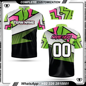 Dernière conception de sublimation personnalisée Cornhole quater zip chemises pour hommes vêtements de sport - Product Image 6