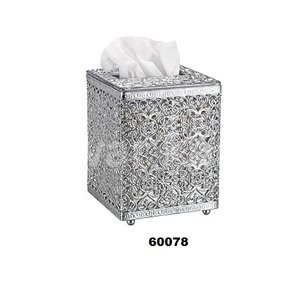 Silver Metal Handmade Customized Size <b>Tissue</b> Box Lid Stylish <b>Tissue</b> Cover American Modern Style <b>Wedding</b> Table Decoration Napkin - Product Image 1