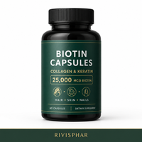 60 Capsules de Vitamine 25 000 mcg pour Cheveux, Peau et Ongles – Complément Beauté Adulte pour une Santé Optimale – Sans Gluten, Naturel