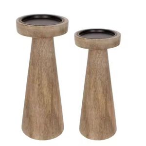 Wood <b>Pillar</b> Candle Holders Mango Wooden Candlesticks Holders Gifts Weddings Party Home Decorative Candle Holder - Product Image 1