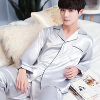 Pyjama en satin de soie doux et respirant, style décontracté, manches longues, surdimensionné, confortable, pour la nuit, T-shirt de nuit, robe de nuit