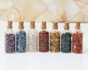 Cristal 7 Chakra pulido botellas de piedras preciosas hechas a mano piedra Chip botellas Reiki curación cristales elegante mascota piedra artesanías - Product Image 4