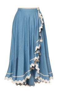 Champ king Winter Denim <b>Long</b> Skirts for Women Button Detail Trending Casual Eco-Friendly Quick Dry to Festival Styles 2025 - Product Image 2