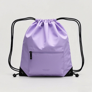 Gran oferta impermeable nueva bolsa de plástico con cordón con cuerda logotipo personalizado mochila de tela de algodón al por mayor - Product Image 4