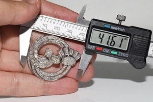 Broche de lujo para mujer Art Nouvea con moissanita de plata 925, broche de diamantes de múltiples formas, regalo de fiesta antiguo para pareja - Product Image 5