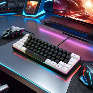Top vendite 61 tasti RGB LED retroilluminato tastiera da gioco meccanico portatile per PC Computer portatile giochi - Product Image 4