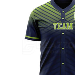 Nueva llegada Ropa deportiva Nombre del equipo personalizado Impreso 100% Tela de poliéster Mejor precio Botón de béisbol Jersey - Product Image 3