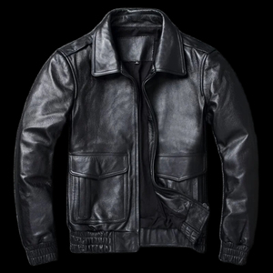 Nueva chaqueta de cuero de invierno de talla grande 8XL para hombre, abrigo de piel de vaca A2 clásico para hombre, chaqueta de cuero genuino de calidad - Product Image 1